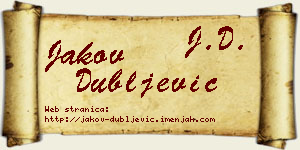 Jakov Dubljević vizit kartica